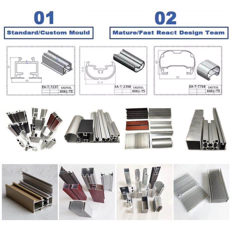 Custom Industrial 6005a-t5 Aluminum Beam Extrude With Aluminum Profile