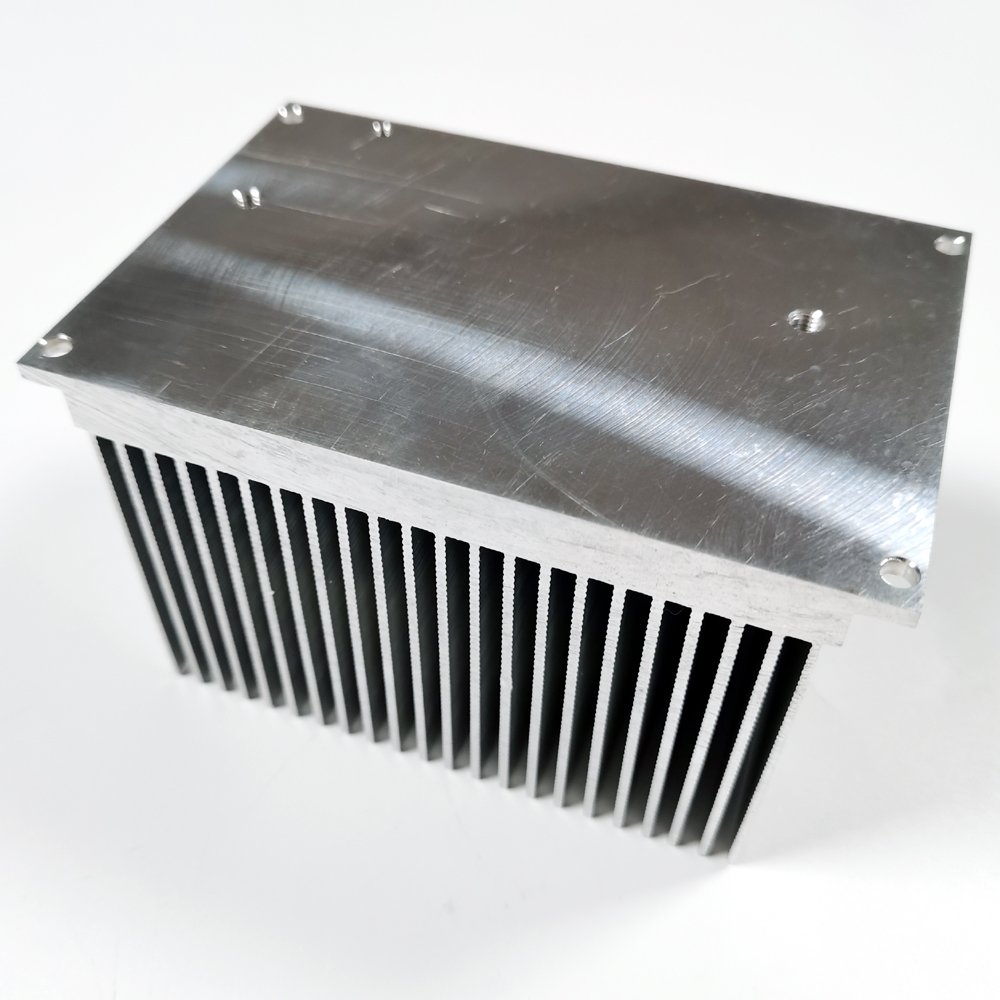 Deep Fin Extruded Heatsink 125(W)*71.5(H)*100(L)mm Aluminum Profile For Inverter Heat Sink