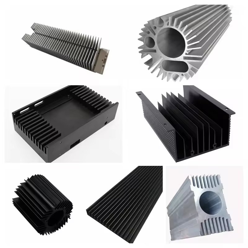 Custom disipador anodized black small heat sink with fan cooling Aluminium heatsink profile