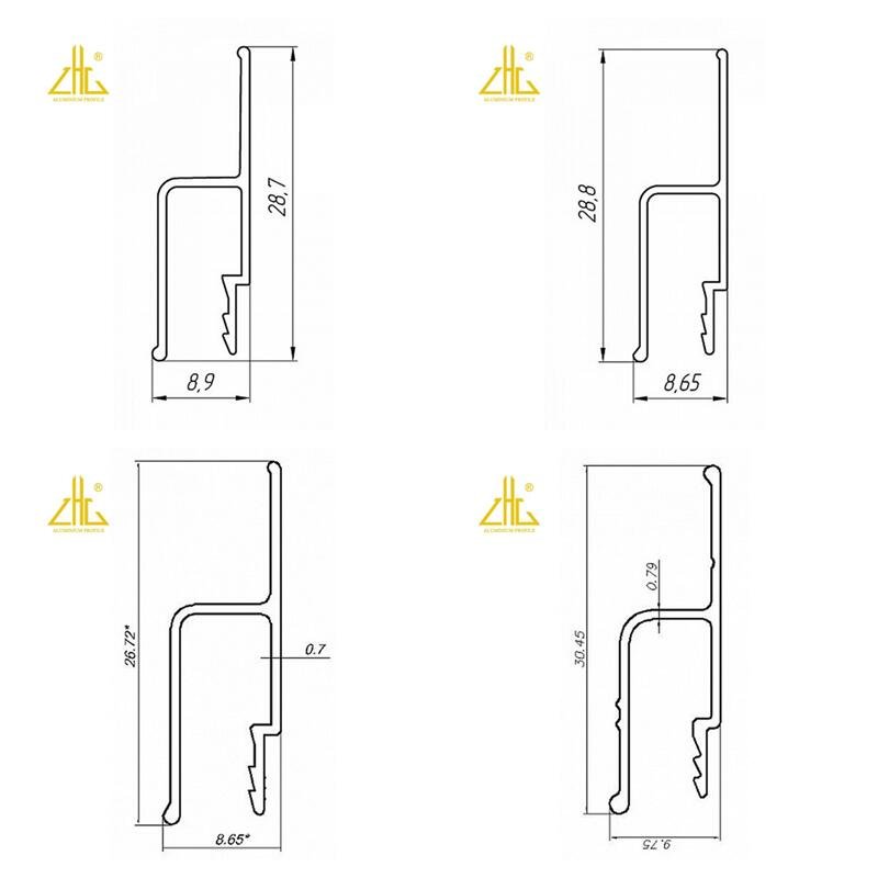 Factory graphic design customized 3003 modern fireproof H shaped irregular lightweight frame stretch ceiling aluminum profile