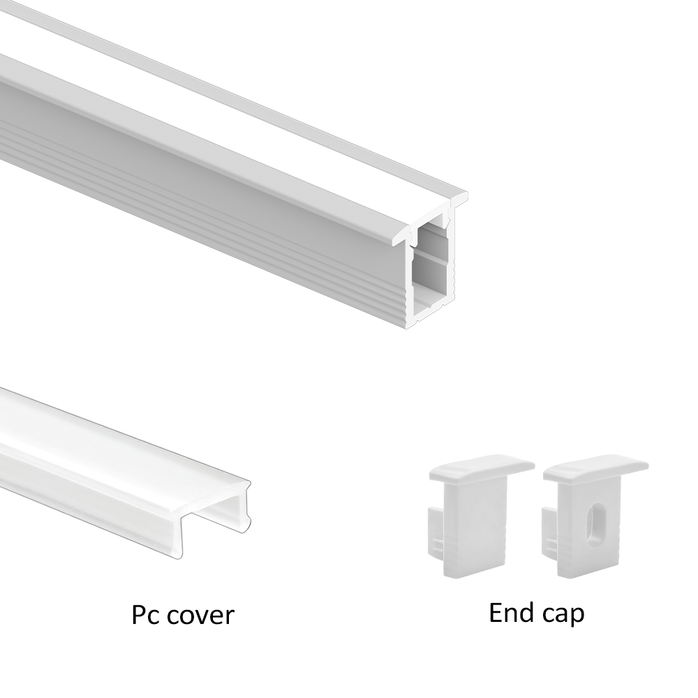 KC New design wall mounted flat led aluminum profile for OEM led handle lighting and kitchen lighting