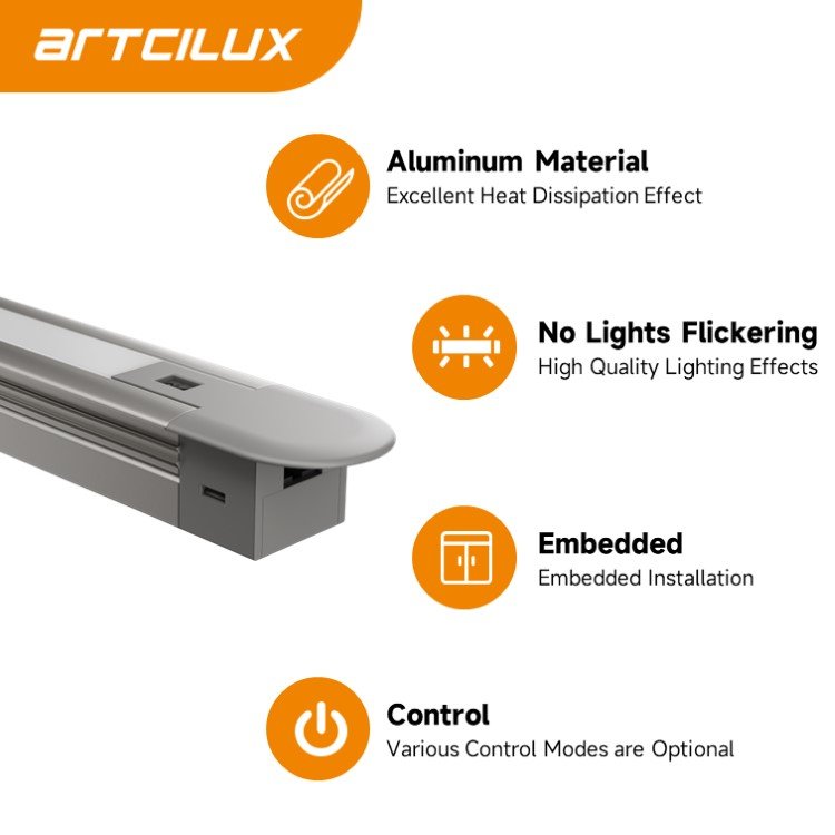 Wholesale DC 12V Embedded LED Cabinet Strip light slim led linear light aluminum profile cabinet strip light
