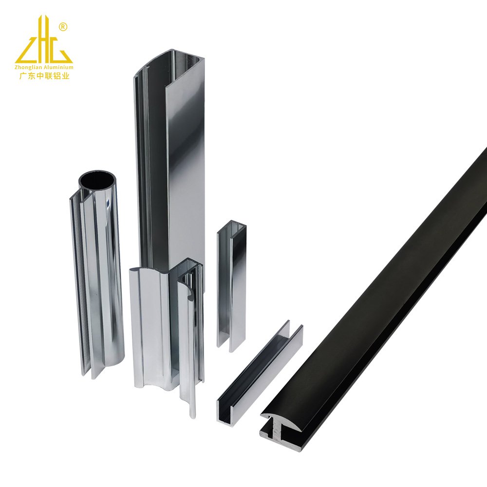 China Manufacturer Polished 6463 Electroplated finish Shower screen aluminum profile Used for Gyms and Fitness Centers