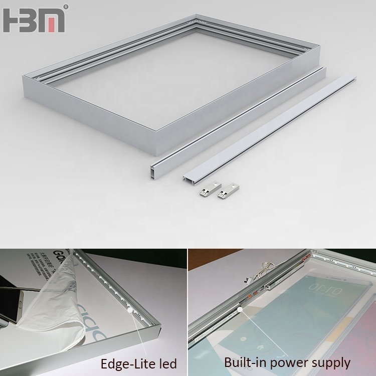 6063 T-slot Material aluminum profiles seg fabric lightbox frame forr led light box floor or hanging double display light bx