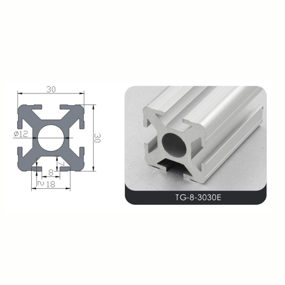 Black 3030 European Standard Anodized Aluminum Profile Extrusion Linear Rail For Cnc 3D Printer