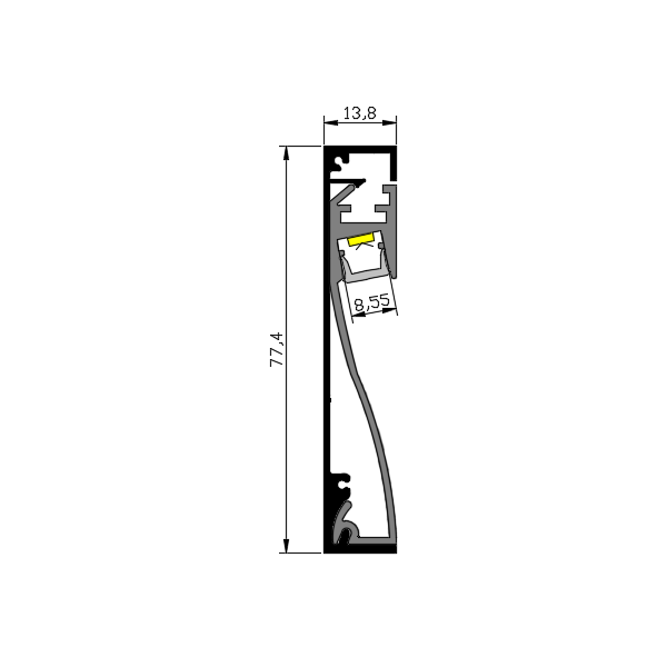 Floor skirting board lighting design Embedded LED Aluminum Trough Waterproof and durable LED aluminum profile