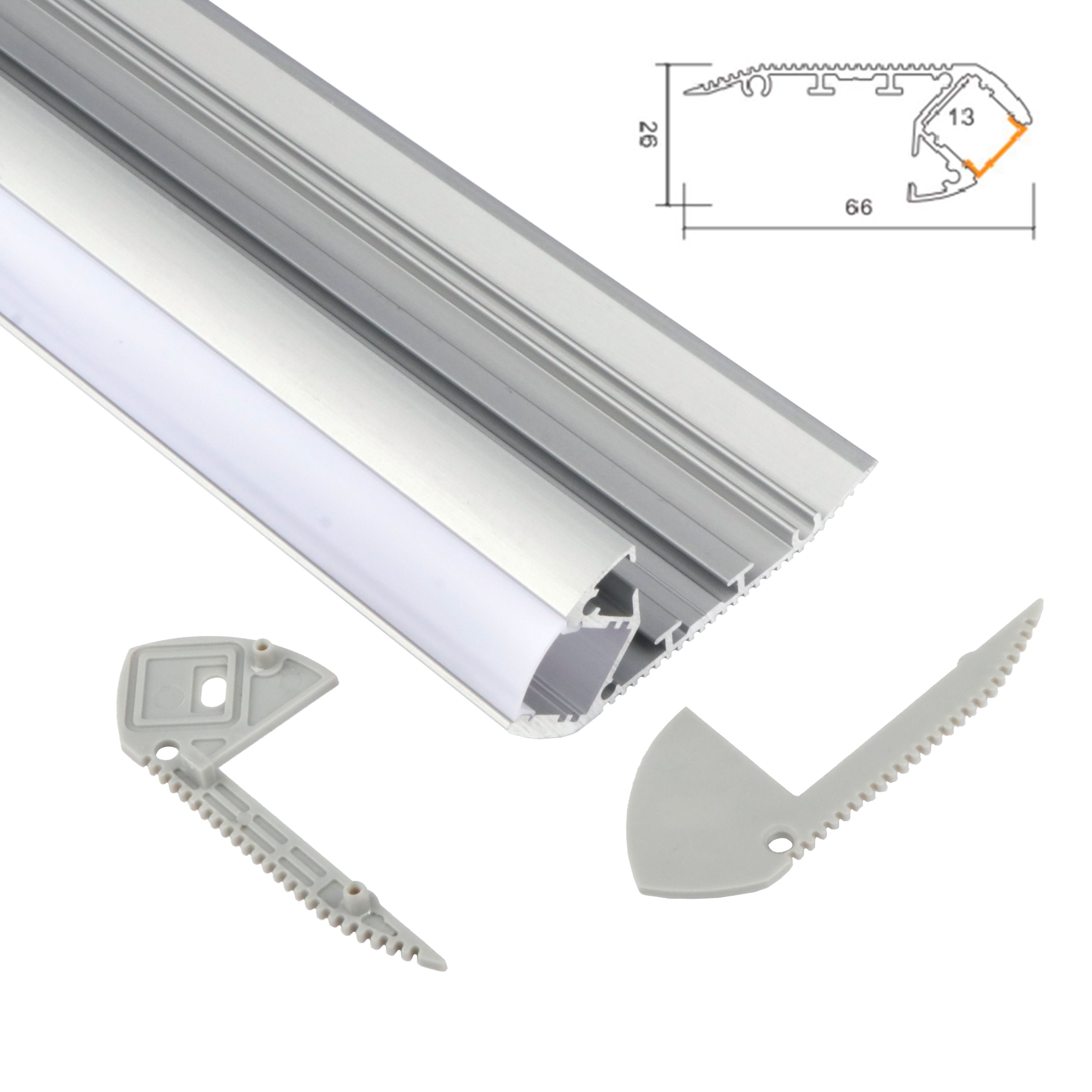 Aluminum Linear Underground Light Nosing Profile Led Round Aluminium Profile