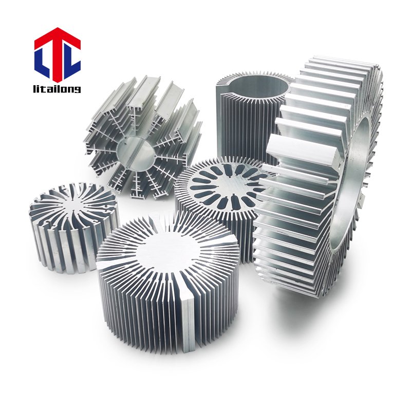 Factory custom heat sinks LED light round heatsink pipe radiator extrusion aluminum profiles industrial extrusion heat sink