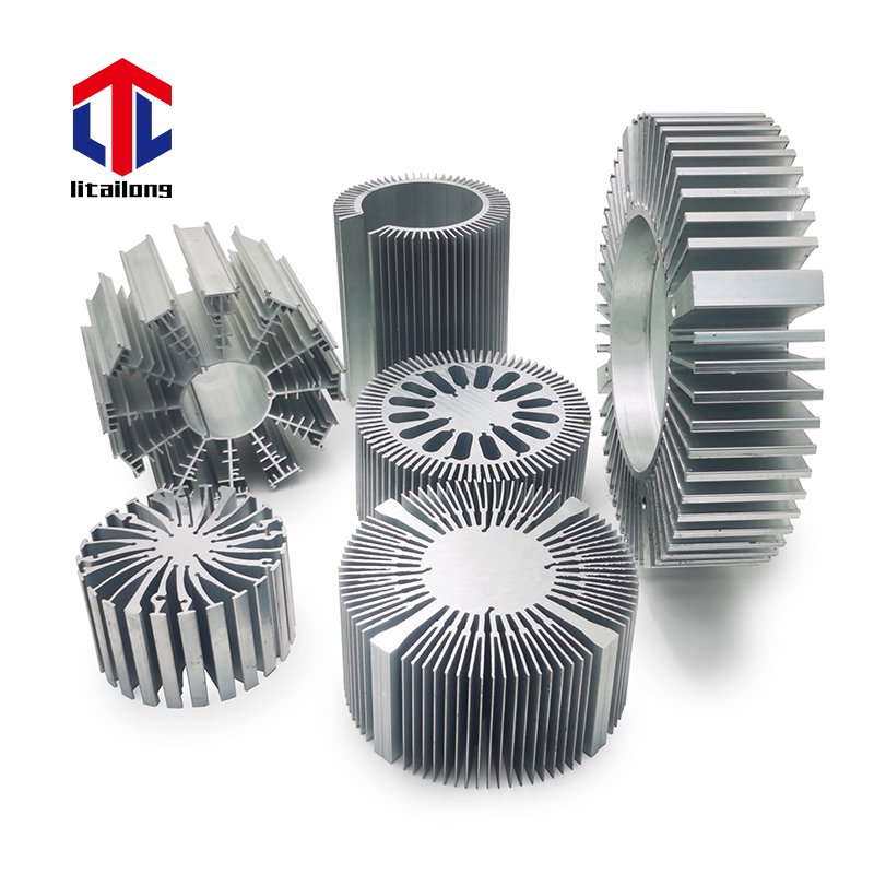 Factory custom heat sinks LED light round heatsink pipe radiator extrusion aluminum profiles industrial extrusion heat sink
