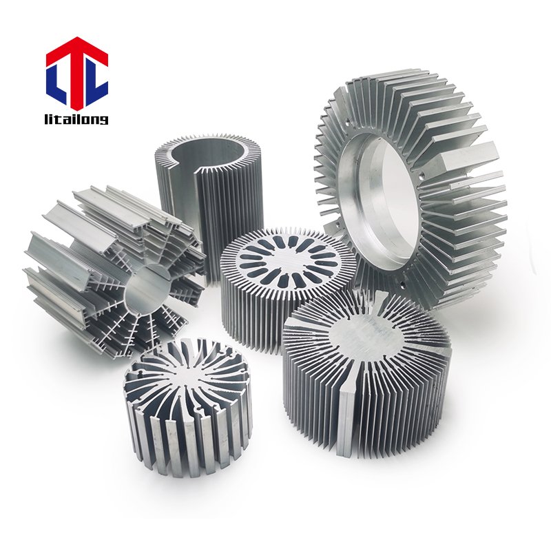 Factory custom heat sinks LED light round heatsink pipe radiator extrusion aluminum profiles industrial extrusion heat sink