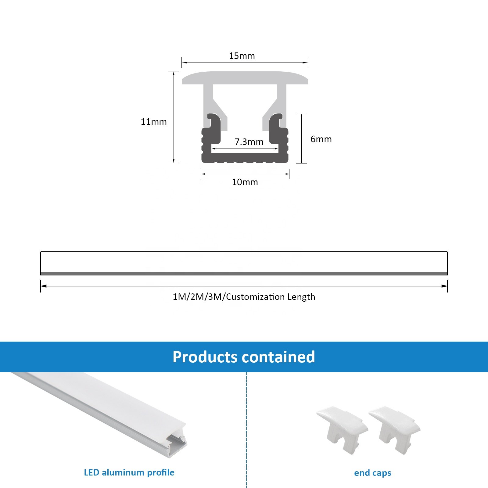 Easy Install 024 Strip Aluminum Profiles Wardrobe 15*11 Embedded Cabinet Alloy Aluminum Platforms