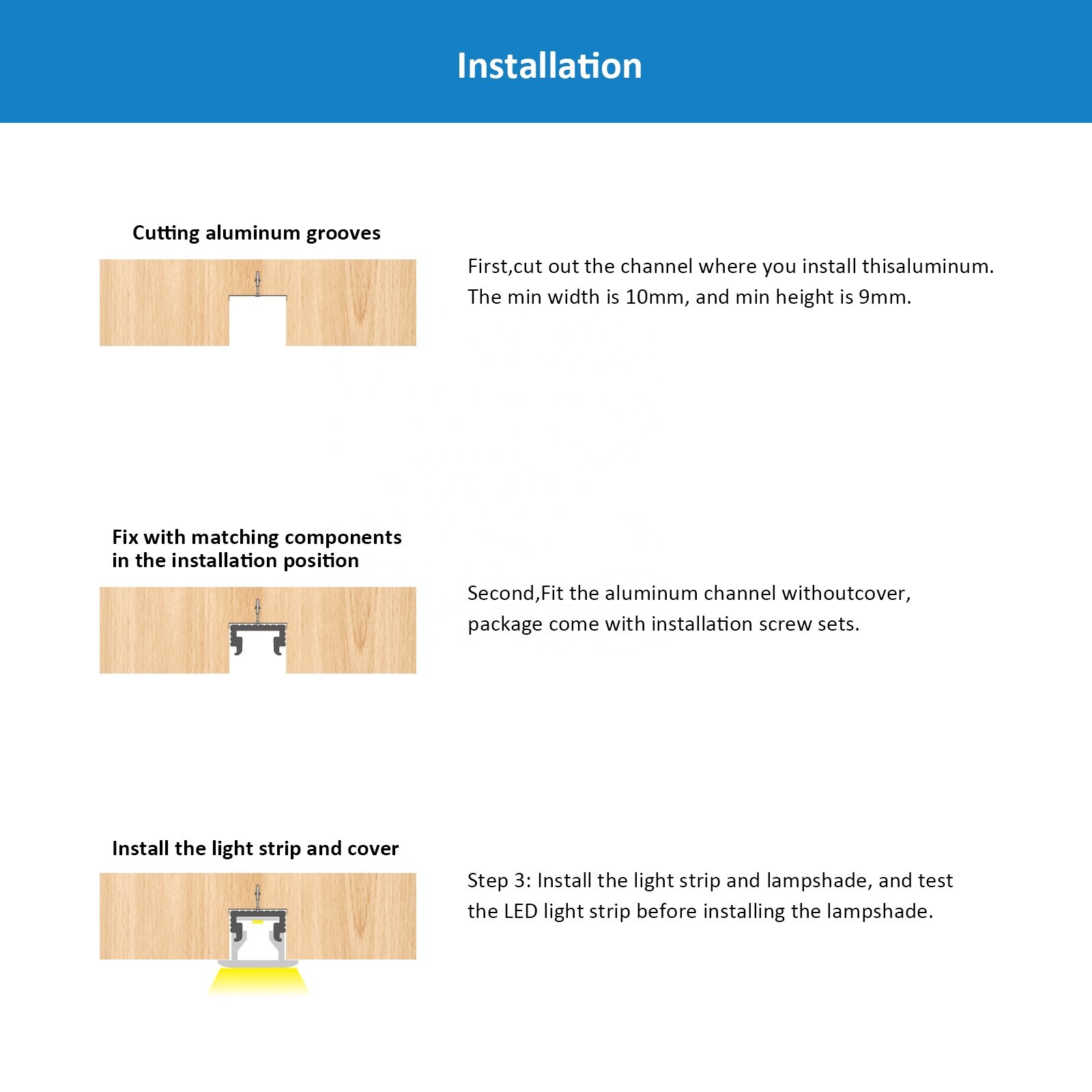 Easy Install 024 Strip Aluminum Profiles Wardrobe 15*11 Embedded Cabinet Alloy Aluminum Platforms