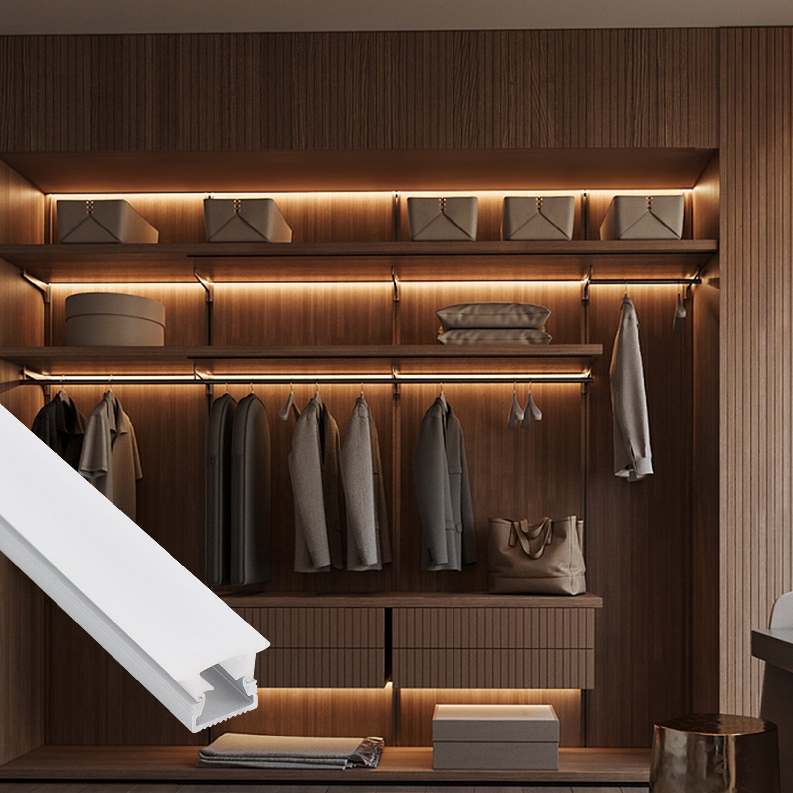 Easy Install 024 Strip Aluminum Profiles Wardrobe 15*11 Embedded Cabinet Alloy Aluminum Platforms