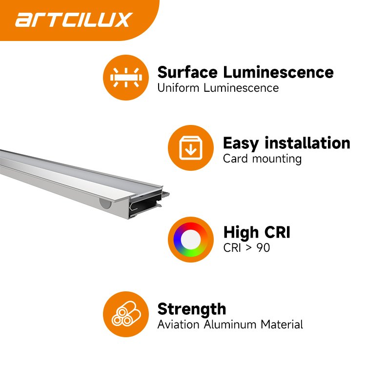 Wholesale Board Light Fit For Wooden Board Alunimiun Profile LED Indoor Handle-free recessed aluminum profile