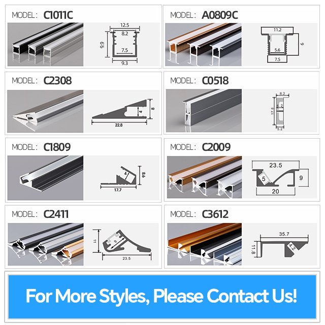 C01Two Layer Double-sided luminescence Led Aluminium alloy Profiles Aluminum Profile for Kitchen Cabinet