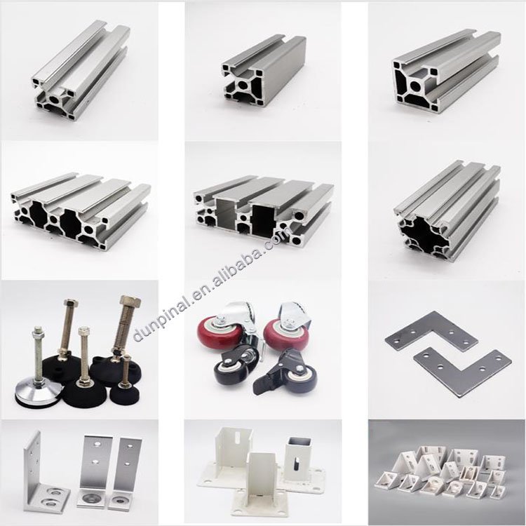 aluminum profile extrusions used in construction workbench frame and machine frame perfiles de extrusion de aluminio