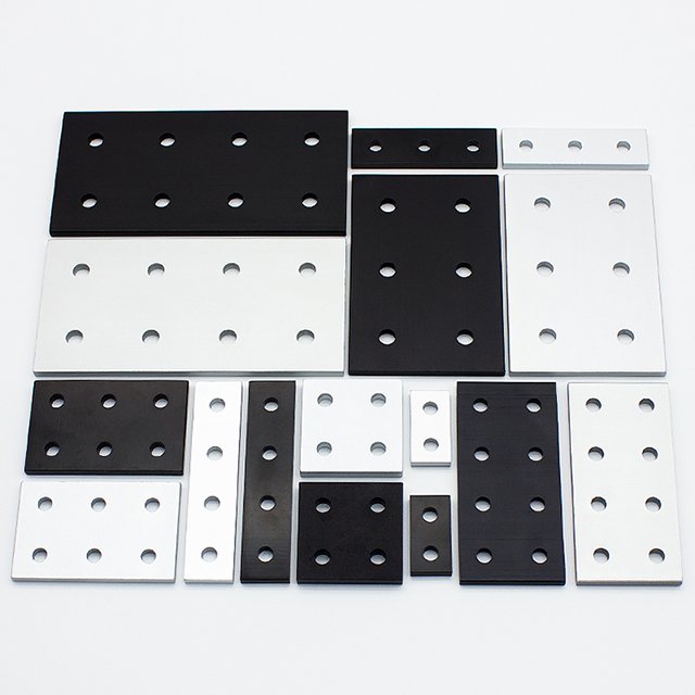 40x40 Series Silver 2 Hole Joining Strip Plate Aluminum Straight Flat Joining Plate For Extruded Aluminium Profile 40*40mm