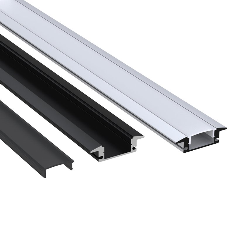 Customized Recessed Aluminium Profile For LED Strip Light 6063 Aluminum Profile Channel With PC Diffuser
