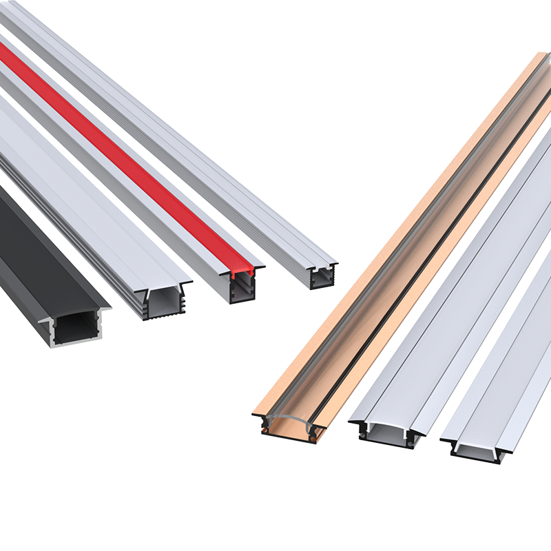 Customized Recessed Aluminium Profile For LED Strip Light 6063 Aluminum Profile Channel With PC Diffuser