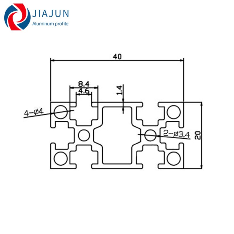 Industrial aluminum profile 2040T slot -4 national standard 20X40 square tube assembly frame aluminum alloy automation equipment