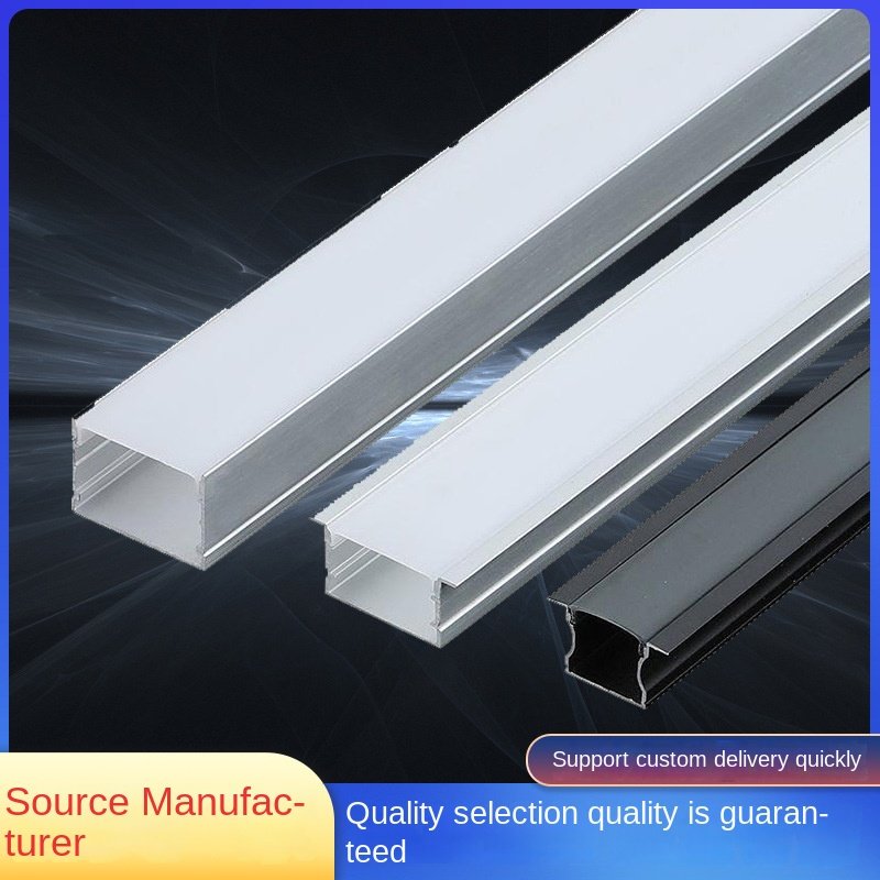 White Black Aluminum profile for LED Strip Lighting Customized flat u shape v shape recessed 7mm LED Diffuser Channel 1M 2M 3M
