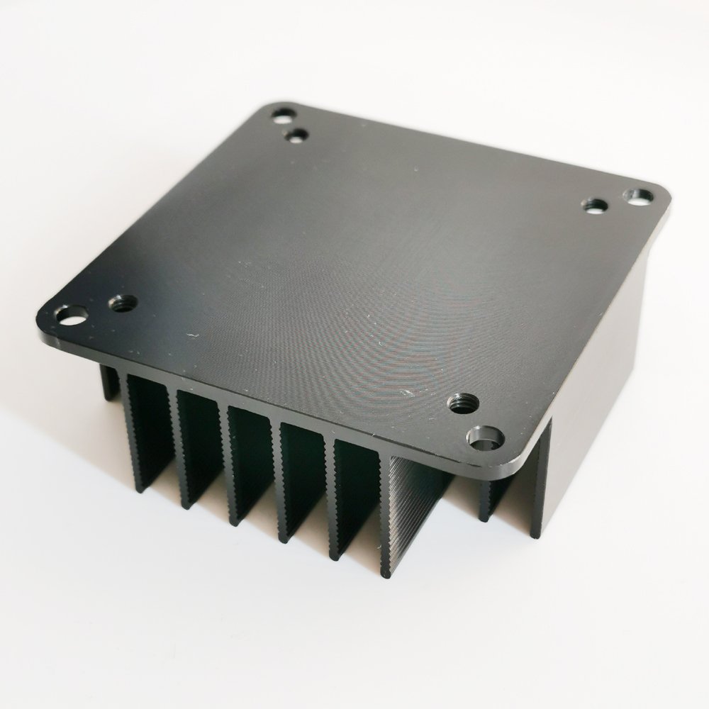 Black Anodized Square Aluminum Heatsink 70(W)*25(H)*70(H)mm Custom Heat Sink