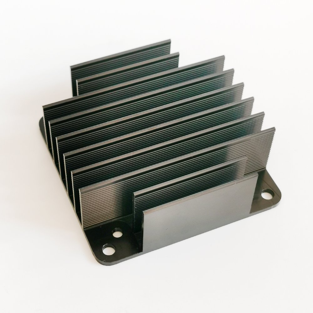 Black Anodized Square Aluminum Heatsink 70(W)*25(H)*70(H)mm Custom Heat Sink