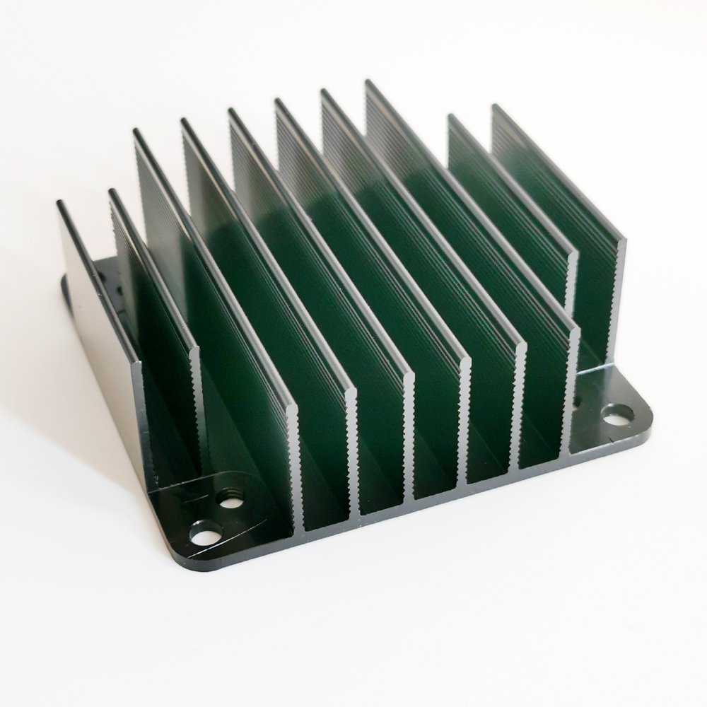 Black Anodized Square Aluminum Heatsink 70(W)*25(H)*70(H)mm Custom Heat Sink