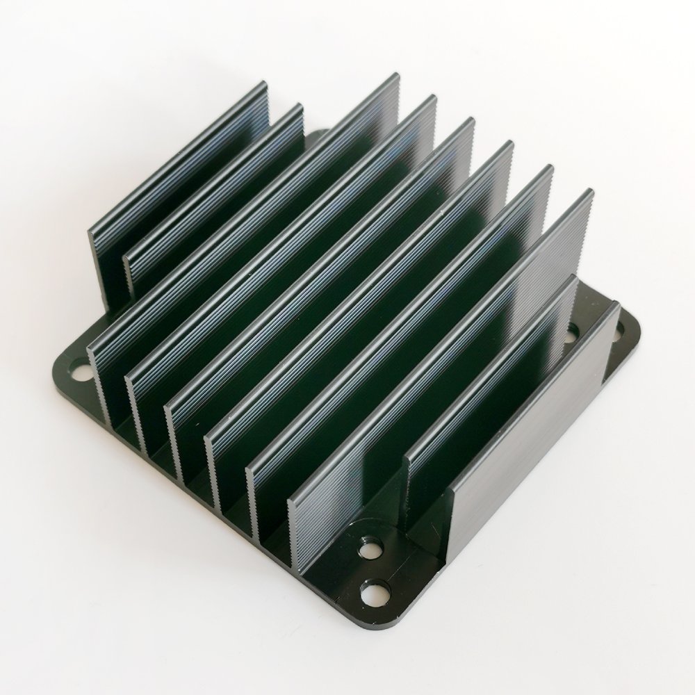 Black Anodized Square Aluminum Heatsink 70(W)*25(H)*70(H)mm Custom Heat Sink