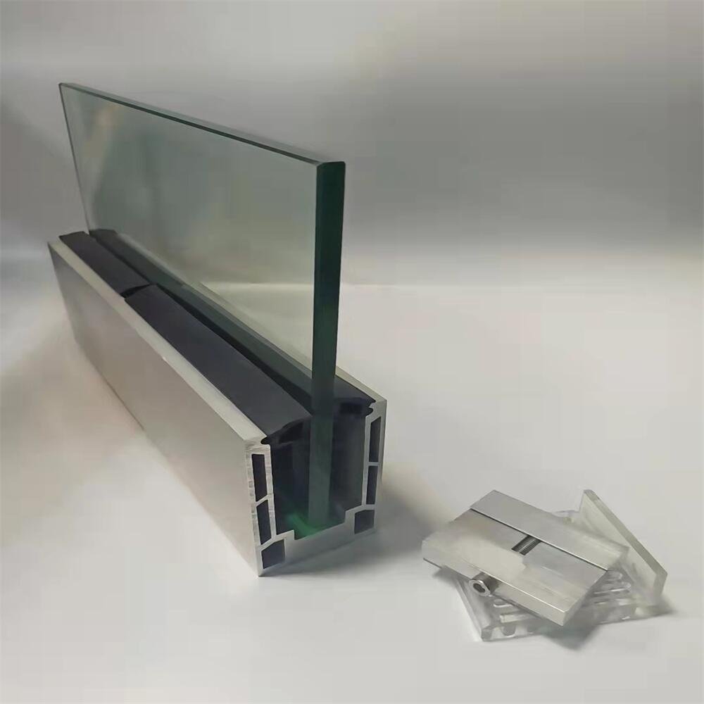 U Channel Frameless Glass Railing Accessories Factory price glass guardrail aluminum clip for hotel villa stair balcony