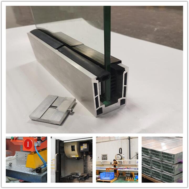 U Channel Frameless Glass Railing Accessories Factory price glass guardrail aluminum clip for hotel villa stair balcony