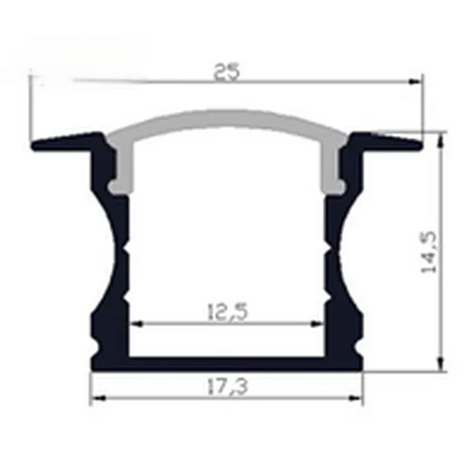 GL-1201 Glite Custom Aluminum Profile for LED Linear Light Square Cabinet Light 6063 Alloy Profile
