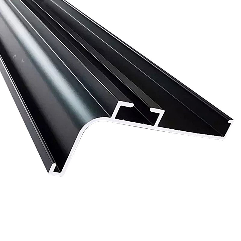 Aluminum Profile Edge Handle Black Gold Cnc Machined Milling Aluminium Profile Handle For Kitchen Cabinet