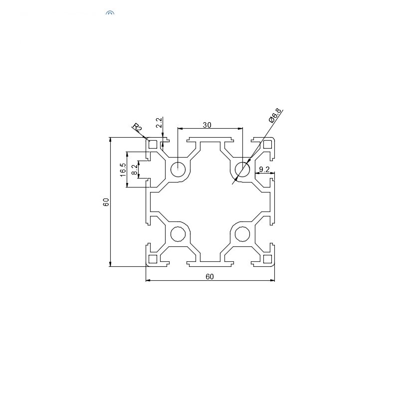 china factory 8096 60*60mm odm oem clear anodized 6105 6103 T-Slotted Aluminum profile extrusion 3030 4040 5050 6060 8080