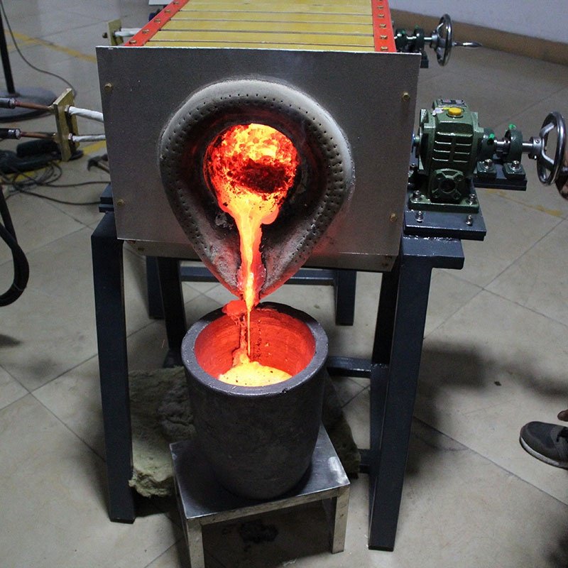 Low price stainless steel induction melting furnace smelting induction silver ingot