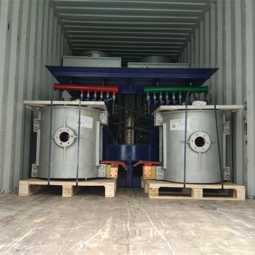 Hongteng Automatic Tilting aluminum furnace Crucible hydraulic Tilting Type induction Aluminum Melting furnace