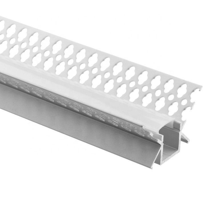 Wall/Ceiling plaster trimless 90 degree corner embedded LED drywall aluminium profile for indoor architectural lighting