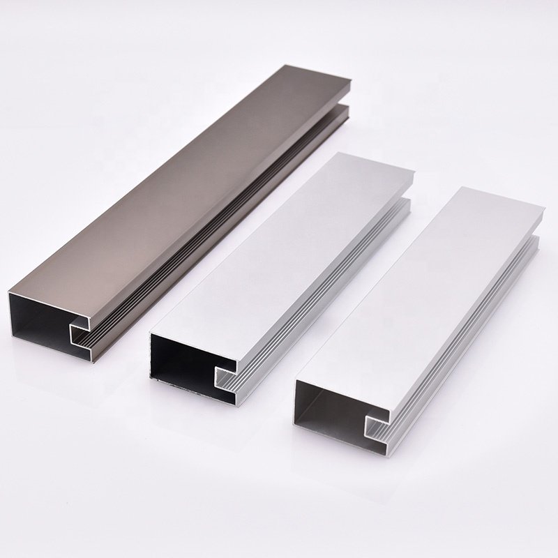 Custom interior furniture aluminum frame 6000 series glass sliding door wardrobe aluminum profile