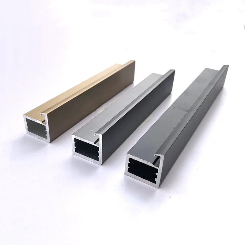 Minimalism Italy Style Matt black aluminum frame aluminum profiles for kitchen cabinet or glass door