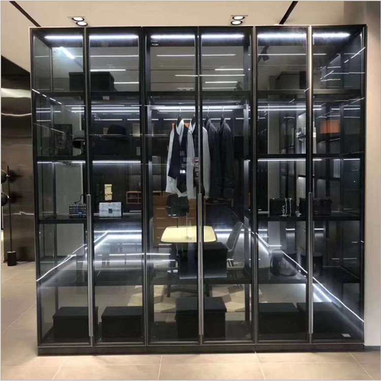 Minimalism Italy Style Matt black aluminum frame aluminum profiles for kitchen cabinet or glass door