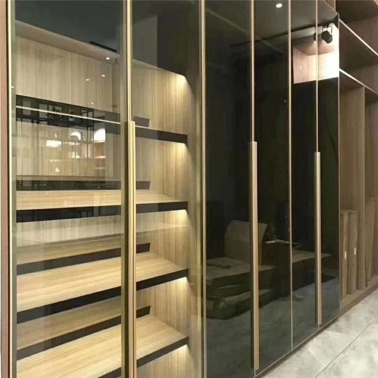 Minimalism Italy Style Matt black aluminum frame aluminum profiles for kitchen cabinet or glass door