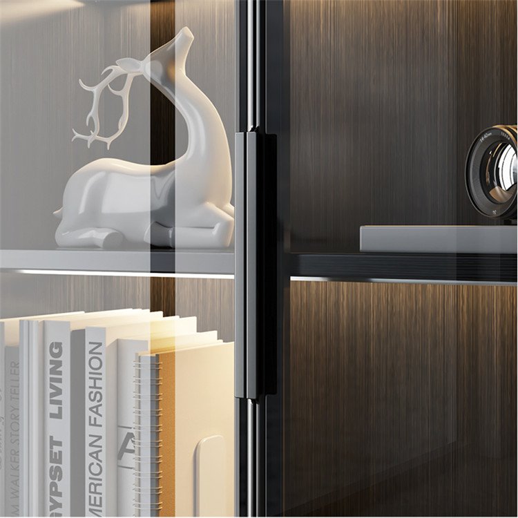 Minimalism Italy Style Matt black aluminum frame aluminum profiles for kitchen cabinet or glass door