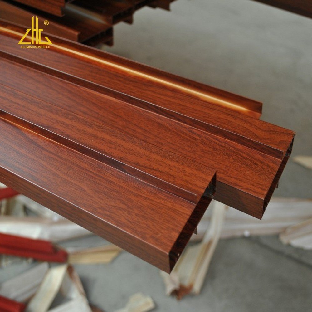Wow!! timber grain aluminium extrusion profiles for door frame/different wood aluminium door profiles for fence and gate slats