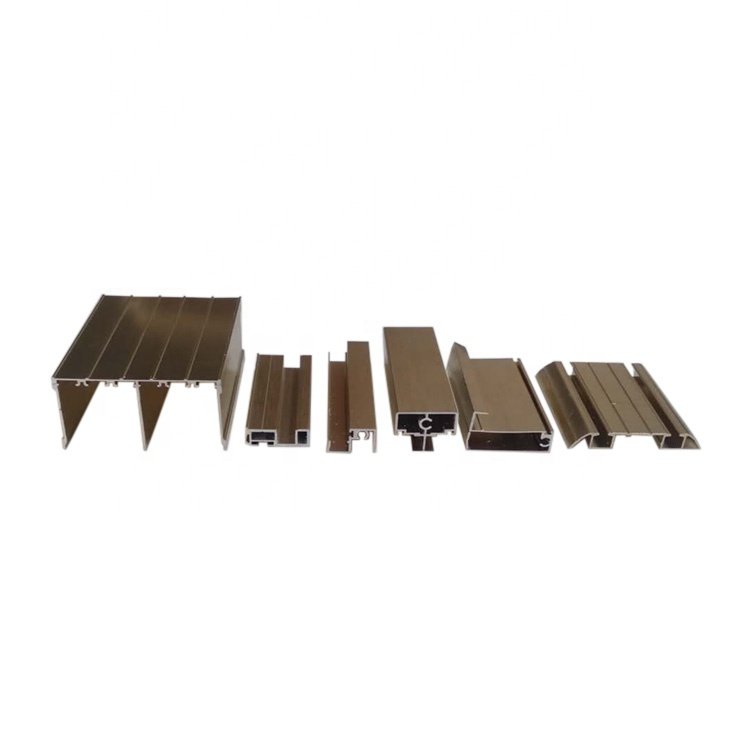 Gold Edge Aluminum Sliding Door Profiles for Kitchen Cabinet Bedroom Wardrobe