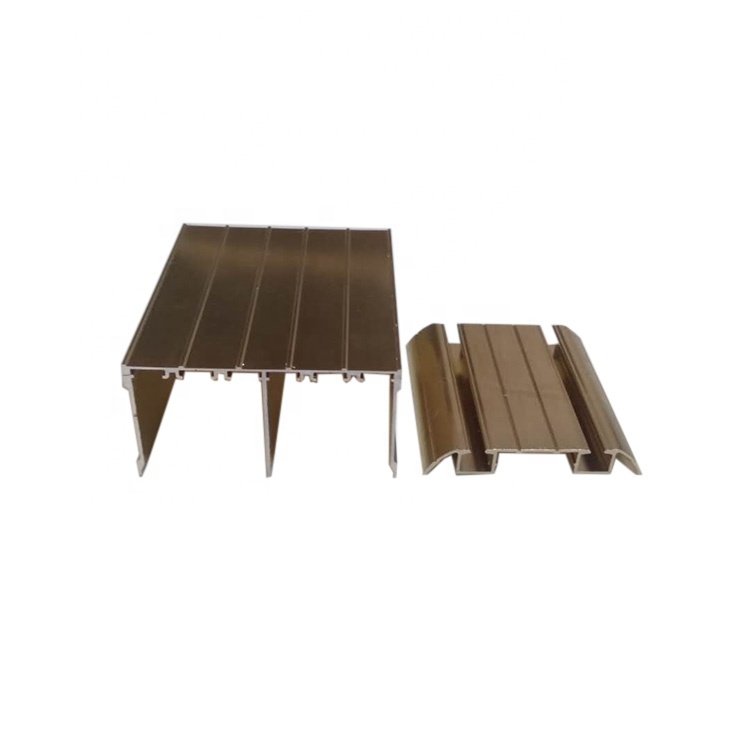 Gold Edge Aluminum Sliding Door Profiles for Kitchen Cabinet Bedroom Wardrobe