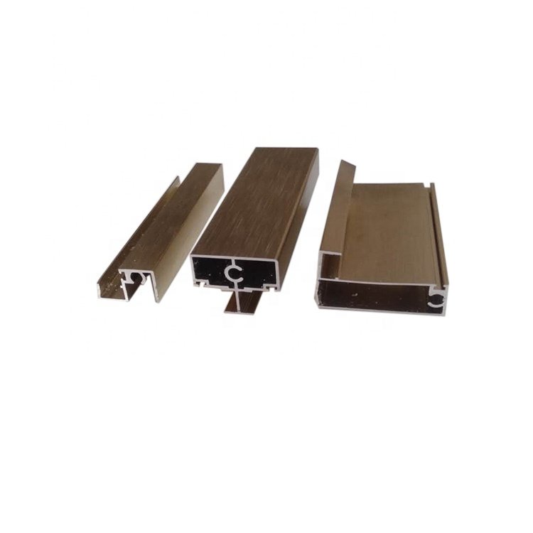 Gold Edge Aluminum Sliding Door Profiles for Kitchen Cabinet Bedroom Wardrobe