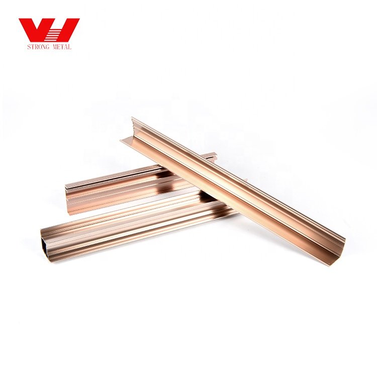 Anodized rose gold aluminium profile for home window