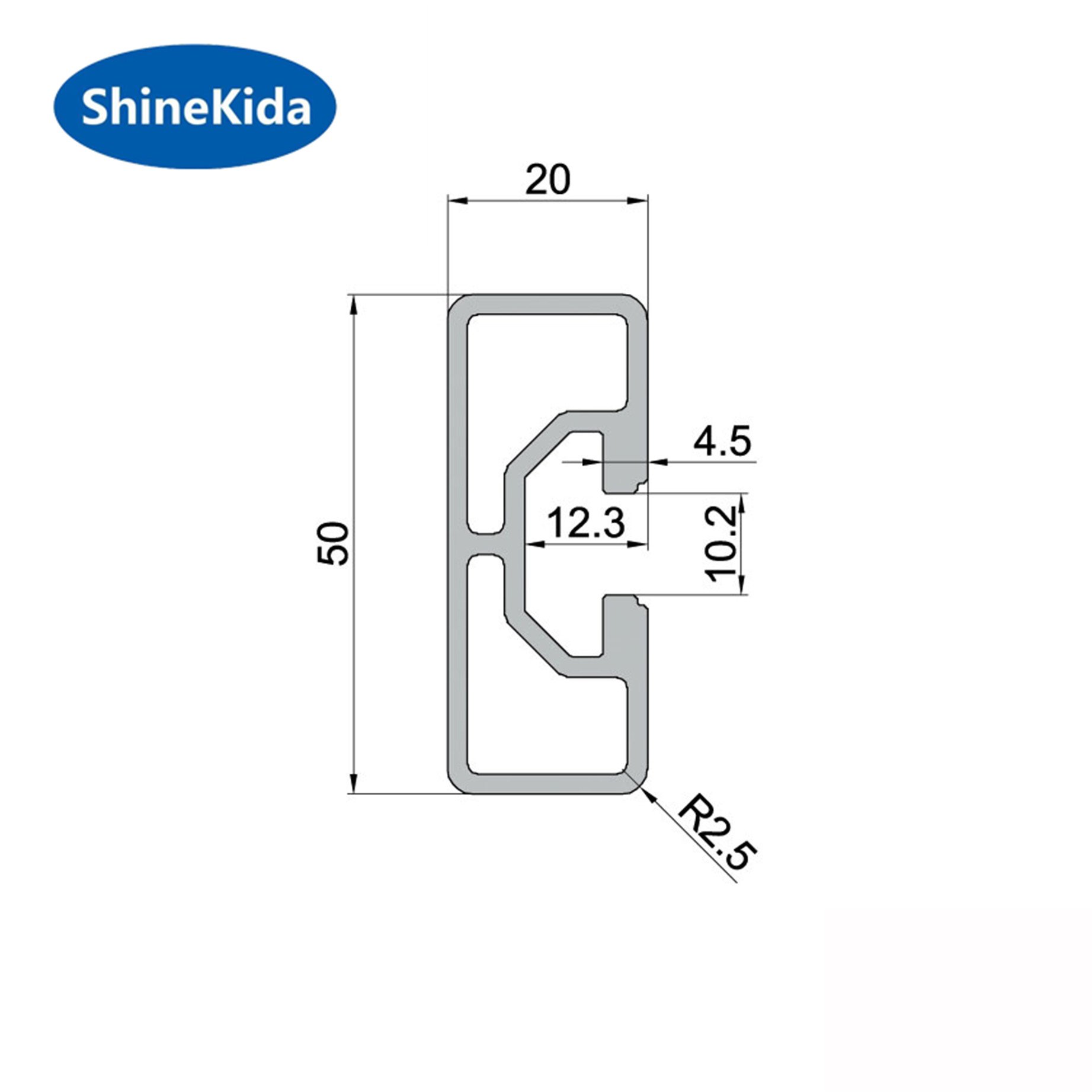 50x100mm aluminium extrusions profiles 50x100 t slot aluminum profile extrusion 5050 customized for heavy capacity