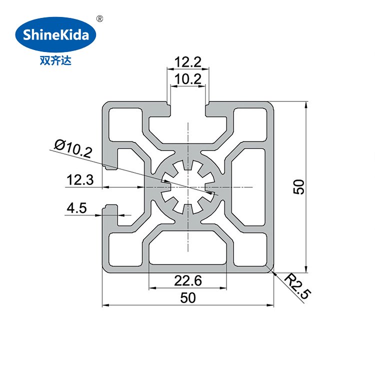 50x100mm aluminium extrusions profiles 50x100 t slot aluminum profile extrusion 5050 customized for heavy capacity