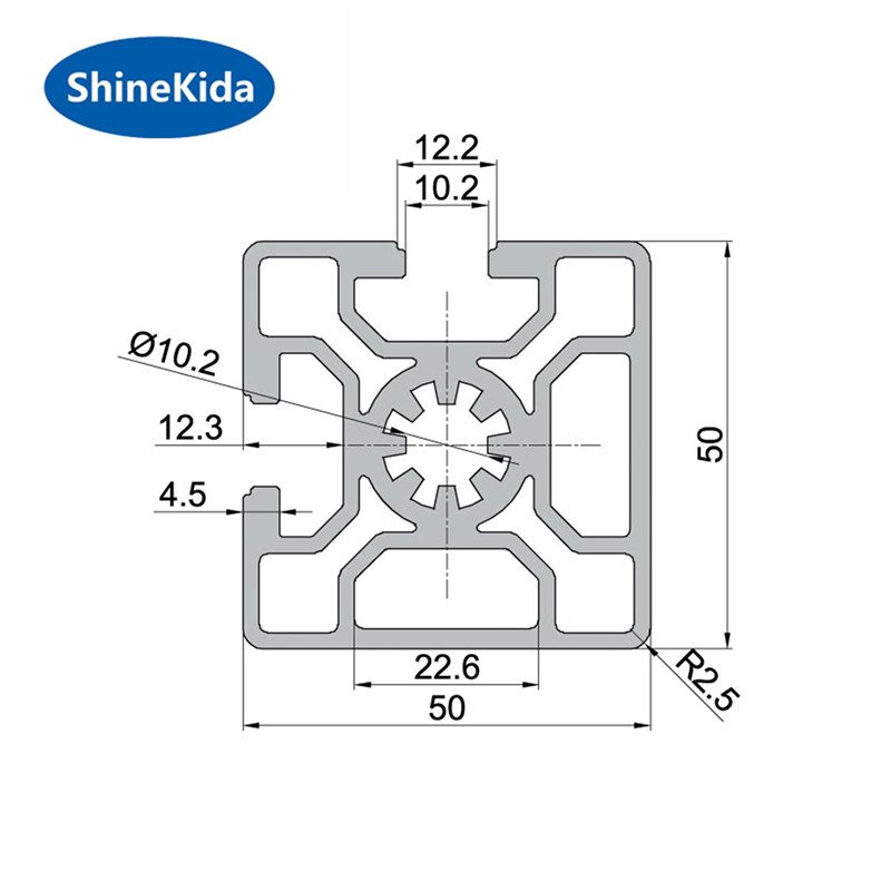 50x100mm aluminium extrusions profiles 50x100 t slot aluminum profile extrusion 5050 customized for heavy capacity